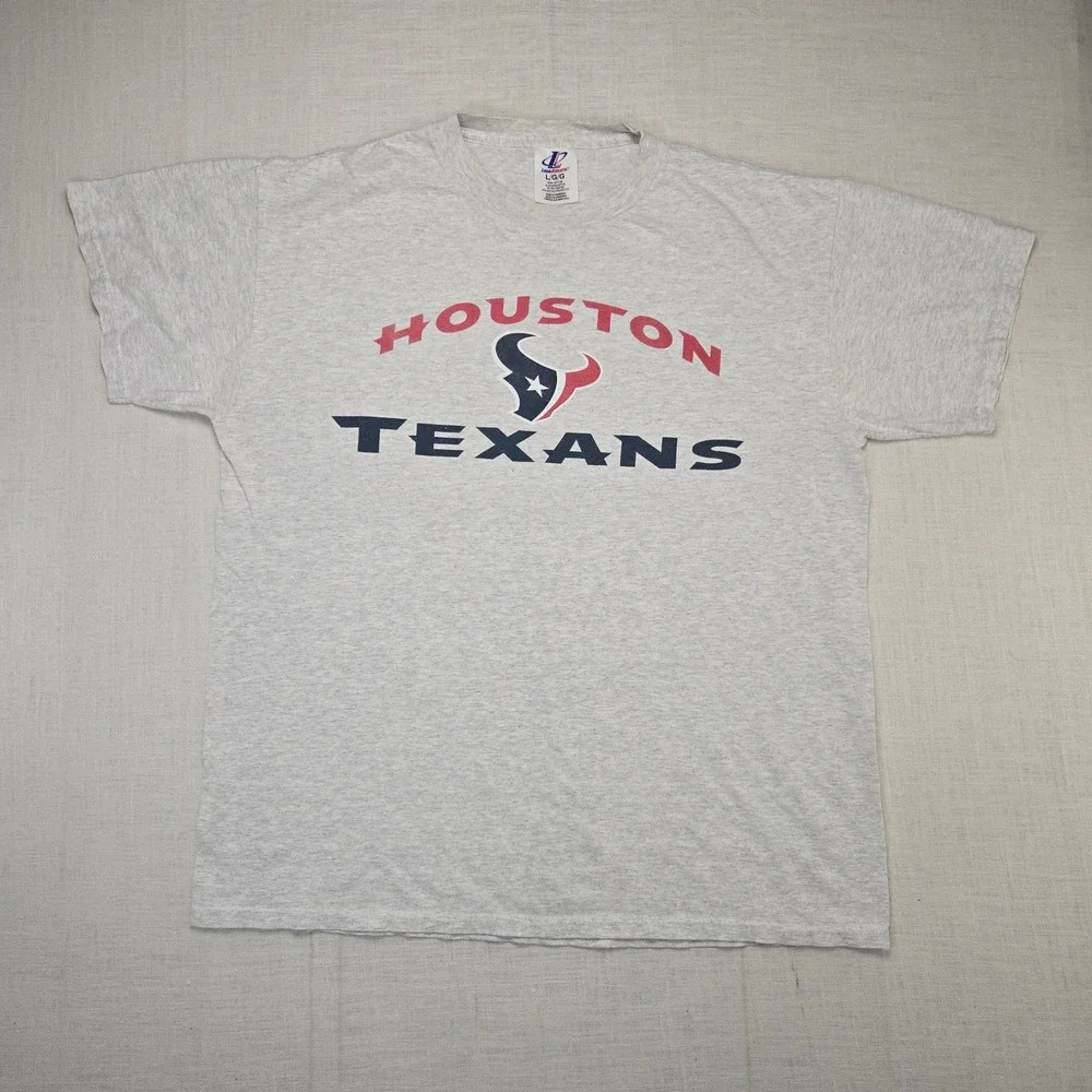 VTG Houston Texans T-Shirt L Men Grey NFL Football Sports H-Town Logo Athletic - Picture 1 of 9